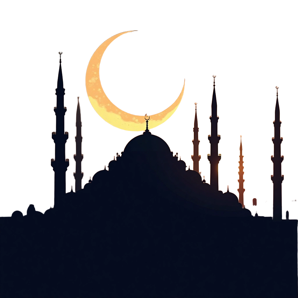 Crescent Moon Over the Mosque